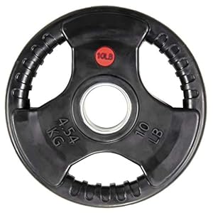 BalanceFrom Rubber Coated 2-Inch Olympic Grip Plate Iron Weight Plate for Strength Training, Weightlifting and Crossfit