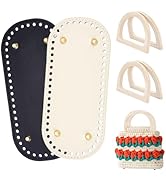 PH PandaHall Fondo Borsa all'Uncinetto Base Inferiore 2 pz PU Pelle Ovale Borsa Shaper Cuscino Marrone con Fori Chiodi per Lavoro A Maglia Borsa in Pelle Borse A Spalla, 30x15cm, Foro