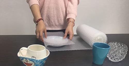 2-Pack Mighty Gadget Bubble Cushioning Wrap Rolls, Air Bubble, 12 Inch X 72 Feet Total, Perforated Every 12", 30 Bonus Fragile Stickers Included #TOP7