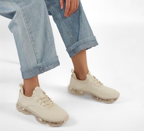 Image of LUCKY STEP Women Air Cushion Fashion Sneakers | Breathable Casual Comfortable Lightweight Walking Shoes