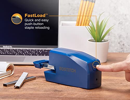 Bostitch Office Portable Electric Stapler, 20 Sheets, Ac Or Battery Powered, Includes 1250 Staples, Blue #TOP3
