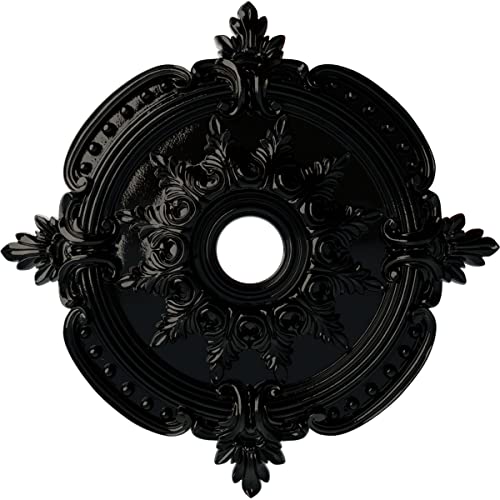 Ekena Millwork CM28BEBPS 28-3/8" X 3-3/4" X 1-5/8" Benson Classic Ceiling Medallion (Fits Canopies up to 6 1/2"), Hand Painted, 28 3/8"Od X 3 3/4"Id X 1 5/8"P, Black Pearl by Ekena Millwork - Used condition - CA$97.61
