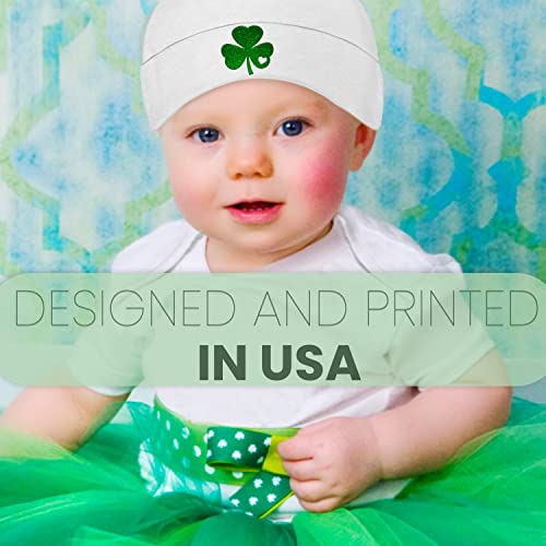 St. Patrick's Day Baby Beanies Gifts - 4 Design Options - Irish Day Boy Girl Babies Beanie - Saint Patricks Day Newborn Hat Gifts - Green Day Baby Outfit White Bebe Hats Glitter Shamrock Hat Heart C1 #TOP4