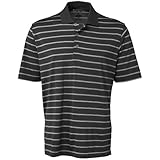 adidas Golf Men's Puremotion 2 Color Stripe Jersey Polo, Black/White, Large