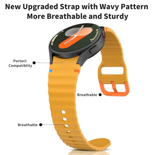 Image of Tobfit Silicone Bands for Samsung Galaxy Watch 7 Strap 40mm 44mm Women Men, 20mm Adjustable Sports Replacement Strap for Galaxy Watch 7 /FE /6 /6 Classic /5 /5 Pro /4 /4 Classic