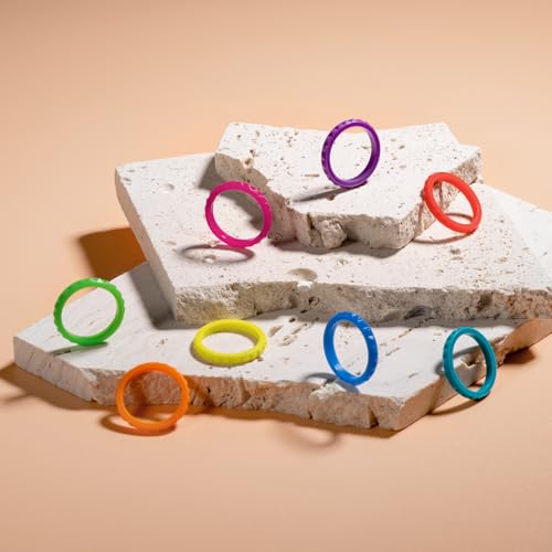 Image of Egnaro Silicone Wedding bands women:2.5mm Wide - 2mm Thick Gold and Silver Rubber Rings with Half Size,4-8 Variety Multipack