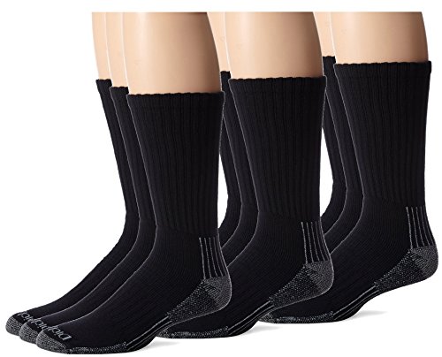 Dickies Men's Heavyweight Cushion Compression Work Crew Socks, Black, 9 Pair, Big and Tall 12-15