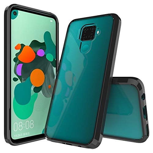 Guodong - Funda para Huawei Nova 5i Pro/Mate 30 Lite TPU antiarañazos + Acrílico Funda Protectora Negro Smartphone Back Cover (Color: Negro)