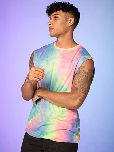 Verdusa Tie Dye Shirt Men Y2k Crop Tank Top Sleeveless Graphic Casual Muscle Shirt3