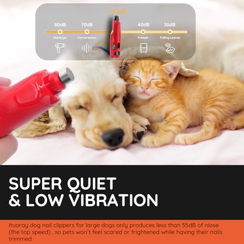 Image of Dog Grooming Kit Dog Nail Trimmers with 3 Grinding Wheels Dog Nail Grinder /Clippers /Trimmers Super Quiet Rechargeable 6-speed Cat Nail Clipper for Large Medium Dogs Cats Small Animal Nail Care