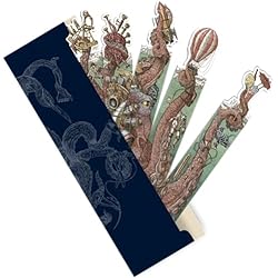 Hand-Drawn Octopus Bookmark - Eco-Friendly Paper Bookmark with Unique Design and Elegant Envelope - Perfect Gift for Book Lover - Set of 5