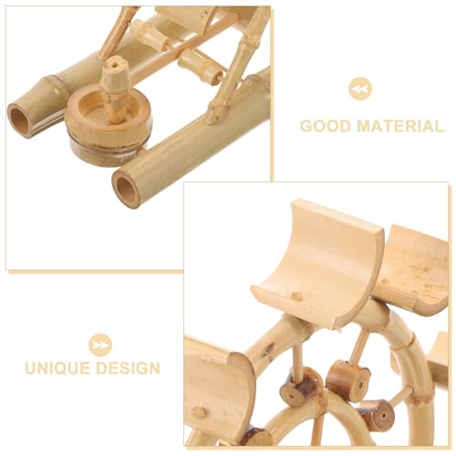 Noria de agua de bambú beige para crear un ambiente zen en tu escritorio de oficina 4