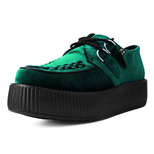 T.u.k. Emerald Green Velvet Viva Mondo Creepers Shoes For Women And Men, Lace Up Platform Shoes | Us Women 8 / Men 6 #TOP1