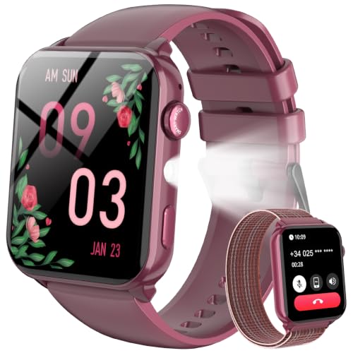 Yxtel Montre Connectée Femme, Autonomie 30 Jours, Appel Bluetooth, LED