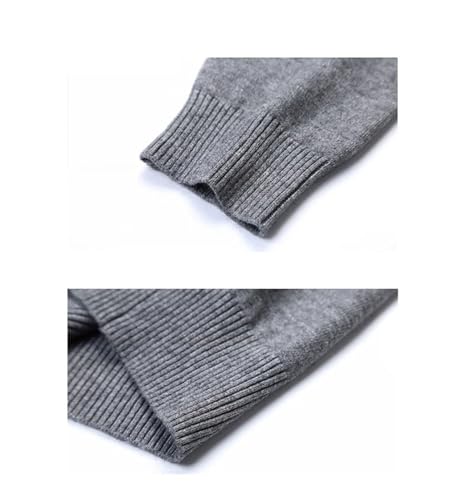 Men Quarter Zip Sweaters Long Sleeve Slim Knitted Pullover Fall Mock Neck Business Dress Sweater3