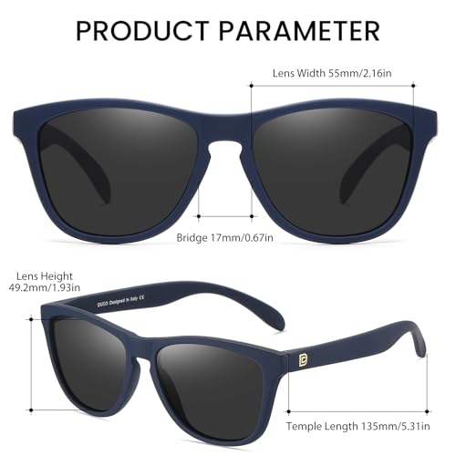 DUCO Retro Round Polarized Sunglasses for Men Women Driving Sun Glasses UV400 Protection Lightweight Frame Shades 30022