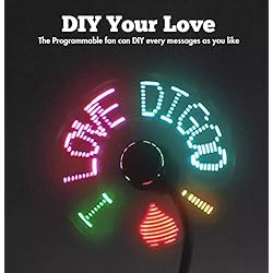 Reloj Ventilador SUCAN DG-TFB11 Mini Multifuncional USB LED RGB Ventilador Programable Y Tiempo Real LED Reloj Ventilador Colorido Pantalla Con Flexible Cuello De Ganso (Ventilador programable RGB)