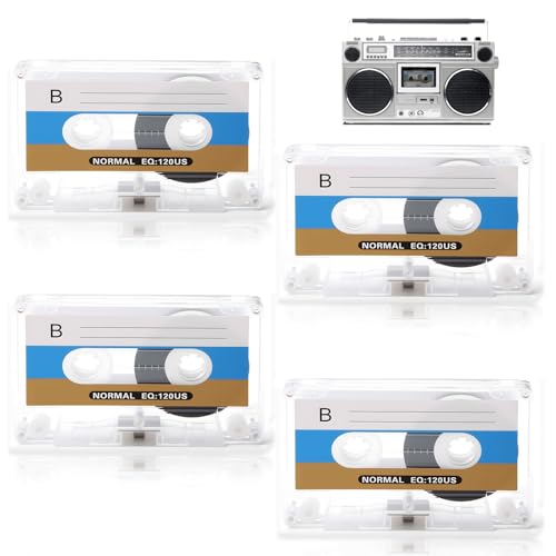 4 Pack Blank Cassette Tapes 60min Recording MC-60 Dictating Blank Microcassette Tapes Low Noise and High Output Music Cassettes Suited for Dictation Lectures Seminars Car Stereo Systems Or Other