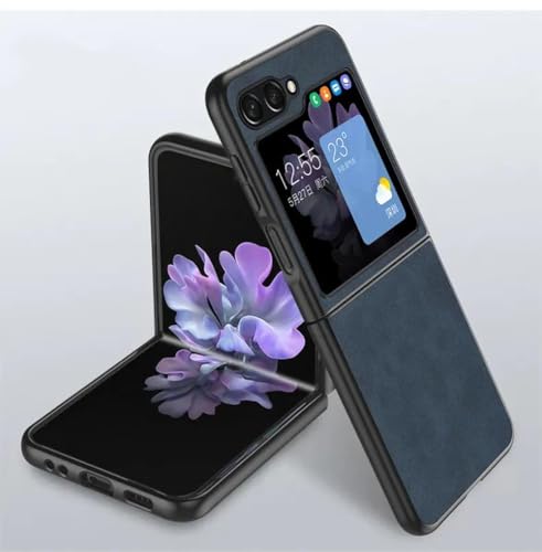 Coque Antichoc pour Samsung Galaxy Z Flip5 et Flip6, protection cuir vintage marine