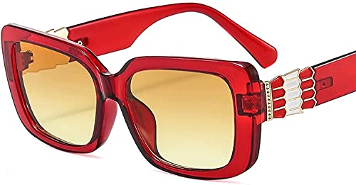 Tophacker Cat Eye Sunglasses Women Men Square Color Gradients Lens Metal Decorate Frame Brand Sunglasses (Color : 5, Size : Height: 43mm)