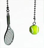 Tennis Racquet & Ball Ceiling Fan Pull Set by Wooden Androyd Studio