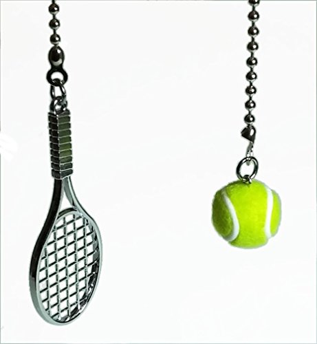 Tennis Racquet & Ball Ceiling Fan Pull Set by Wooden Androyd Studio