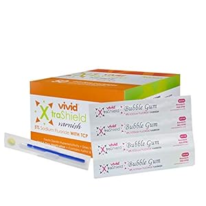 Dental Fluoride Varnish Sodium – Treats Dentin Hypersensitivity – Bubble Gum Flavor – Vivid XtraShield (50 Unidose Pack)