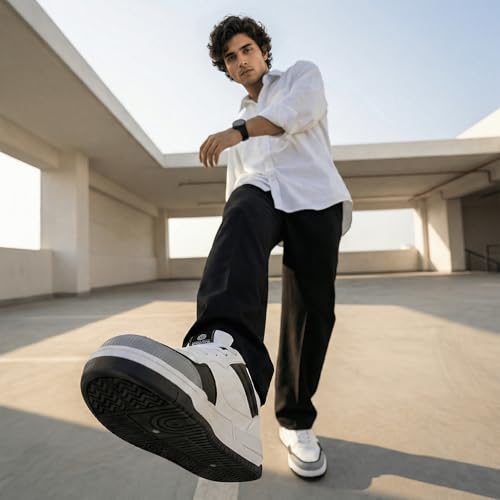 Image of Bacca Bucci Matrix Men's Low-Top Court Sneakers | Lace-Up Casual Streetwear Shoes with Textured Toe Guard