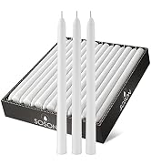 Taper Candles - 30 Pcs, White, 23mm Diameter, 100% Stearin, Approx 8 Hour Burn Time