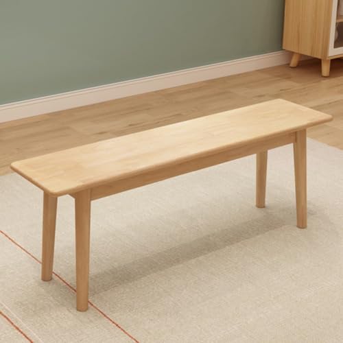 【Woxiro】 ベンチ ウッドベンチ チェア いす ダイニングベンチ 長椅子 玄関スツール チーク ウッド 2 人掛け 花台 飾り台 室内 北欧 和モダン アジアン家具 使いやすい 多用途(長100×幅28×高44cm,ナチュラル)