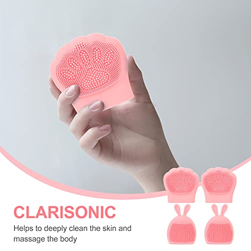 FRCOLOR 4 peças de esfregão de rosto de silicone, escova de limpeza facial, esfoliante facial, almof