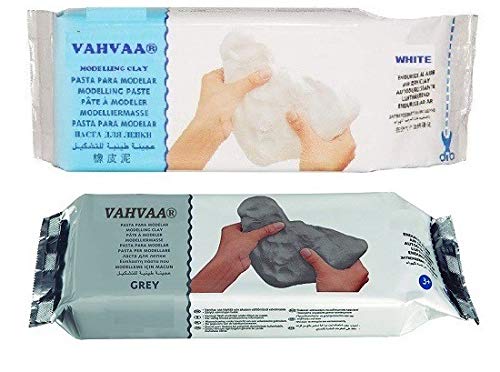 Vahvaa Air Dry Modelling Clay (White) (Grey)