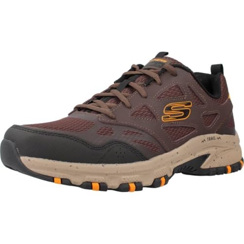 Skechers Herren Hillcrest Sneaker, Braunes Ledernetz Synthetischer Besatz, 42.5 EU – Ansicht 1
