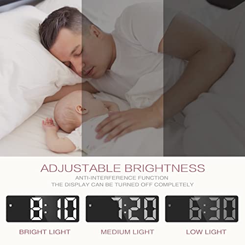 Loficoper Digital Alarm Clock For Bedroom, Led Alarm Clock With 6.5'' Large Display, Desk Alarm Clock For Teens, With Usb Port, Snooze, Work Day Mode, Black Case And White Digit #TOP2