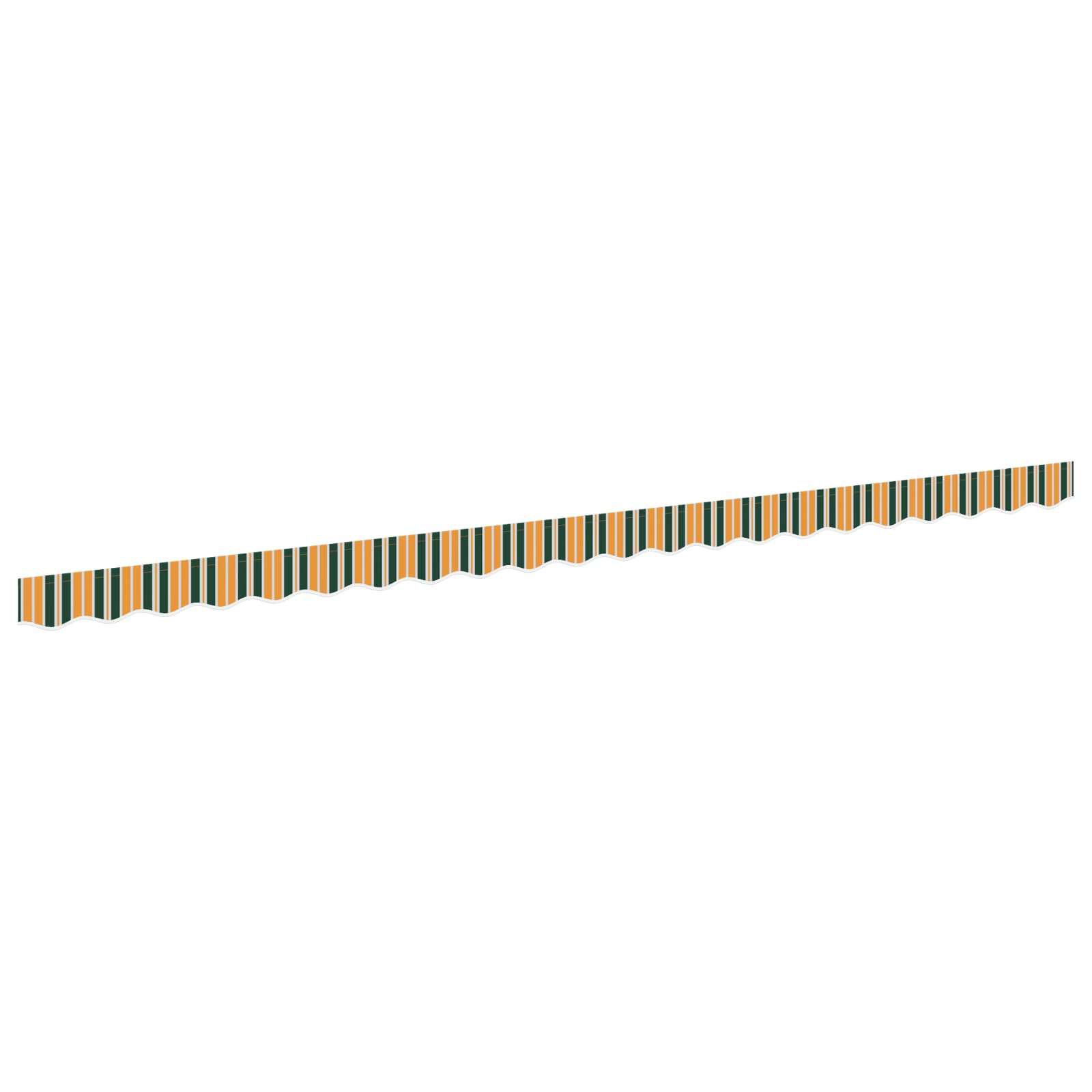 Toile De Remplacement Pour Store D'Abri - Tissu Polyester Rayé Vert & Jaune 2.3x0.2m - Pour Auvent, Banderole, Lambrequin