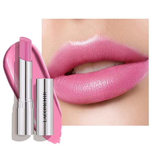 Lacomchir Moisturizing Shine Lipstick Creamy Finish Hydrating High Pigment Lip Makeup With Rose Oil Cruelty Free Oil Free Gluten Free -03 Rose Pink #TOP4