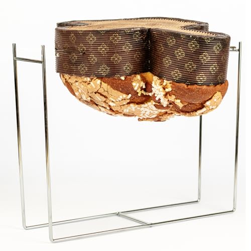 Soporte para Espiga de Panettone y Otras Levaduras de Hasta 1 kg - Agujas de Acero Cromado - Fácil de Usar - 28 x 8 x 23 cm - Para Usar con Tenedor