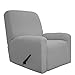 Easy-Going Recliner Stretch Sofa Slipcover Sofa Cover 4-Pieces Furniture Protector Couch Soft with Elastic Bottom Kids, Spandex Jacquard Fabric Small Checks(Recliner,Light Gray)