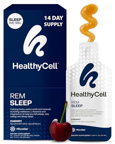 Healthycell REM Sleep - Liquid Gel Extra Strength Sleep Supplement for Adults - Melatonin,...