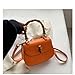 Women's Leather Tote Handbags,Bamboo Shaped Top Handle Satchel Crossbody Bag Vintage Shoulder Bag (Orange)