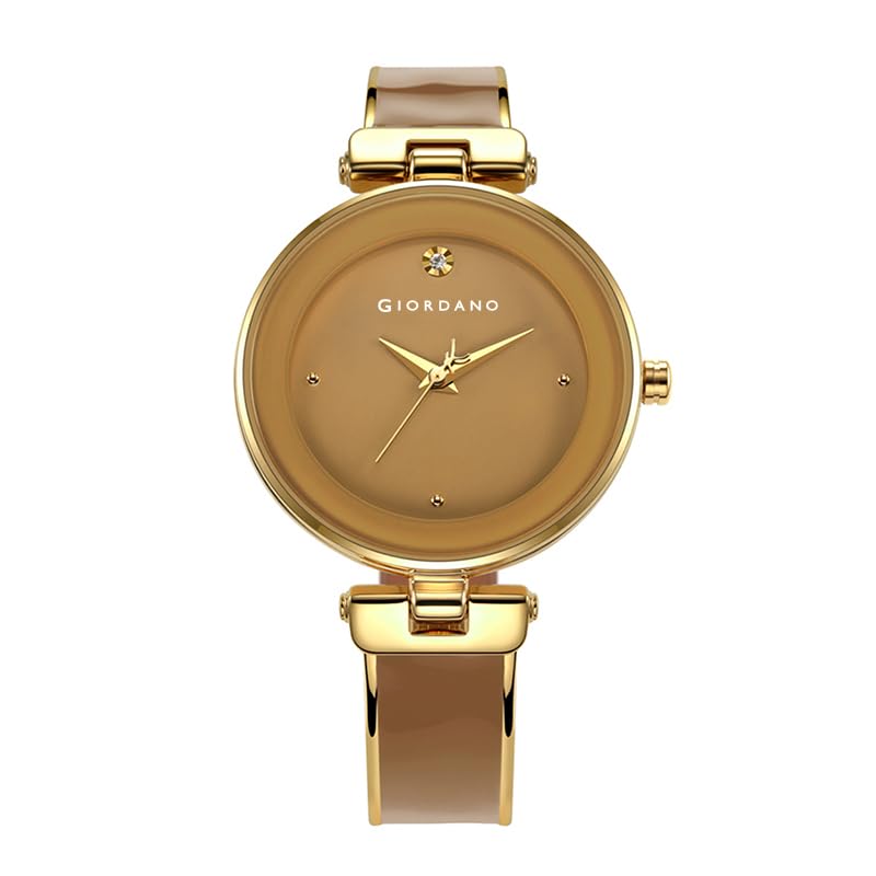 Image of Giordano Designer Analog Watch for Women - Glossy Round Dial & Bracelet Style Stainless Steel Strap