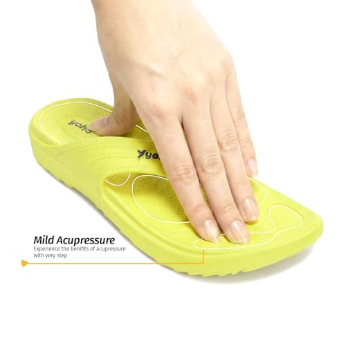 Image of YOHO Drizzle Soft Slippers for Women, Mild Acupressure, Lightweight, Anti Skid & Slip, Diabetic Footwear for Woman, Home Wear Bathroom Chappal for ladies | Waterproof Monsoon & Rainy Footwear