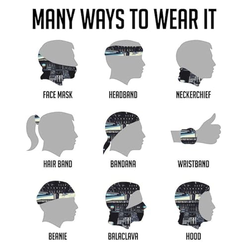 Ktnml DFDSG84-2FP1JT0W34NV Multifunctional Headscarf, Airplane Cockpit Printed Face Mask thumb #5