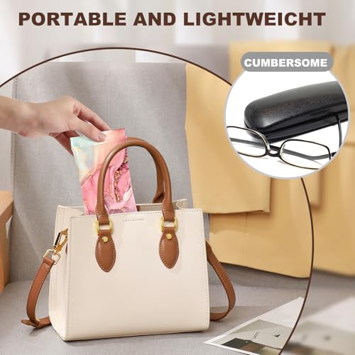 Image of Anikathy 2Pcs Sunglass Eyeglass Glasses Case Soft PU Leather with Cleaning Cloth Cute Glasses Pouch Bag for Men Women Girs