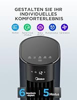Midea Sensicool Luftkühler mit 7L Wasserkühlung | Mobile Klimaanlage ohne Abluftschlauch | Ventilator mit Wasserkühlung | 2000m³/h Verdunstungskühler, 6 Geschwindigkeiten, Touch-Display (Blau) – Ansicht 5