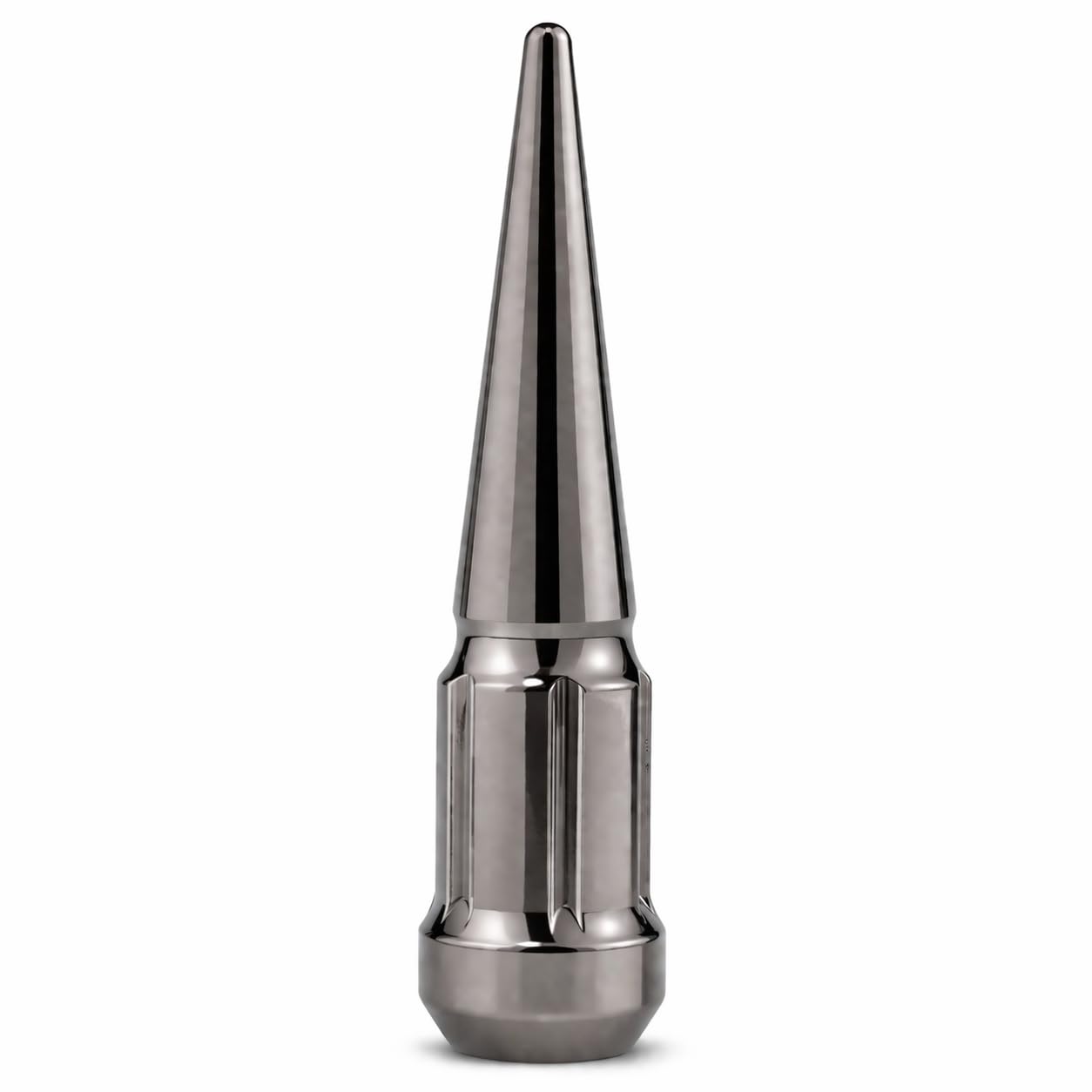 EZAccessory 12x1.5 Spline Spike Lug Nuts Gunmetal 24 Pieces+Key 3.35" Tall Bulge Acorn Lug Nut for Ford Toyota Chevy Honda Acura