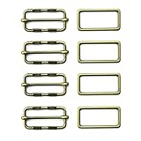 A set of 4 antique gold tone 2-part metal buckles Buckle size: 40x 20 mm. Ring size 40 x 20 mm. Fits straps up to 35 mm wide Material: metal. Colour: antique gold Ideal for shoes and boots, belts and bags, and any accessories which require buckles Pe...