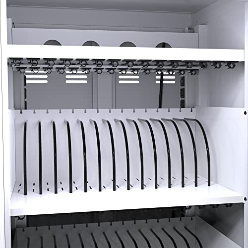 30 Device Mobile Charging Cart For Ipads,Chromebooks,Tablets And Laptop,Netbooks Easy Assembled Chromebook Charging Station Cart 17-Inch Charging And Storage Cart,Front & Back Access Locking(White) #TOP3