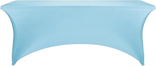 Miniatura 463 de FORLIFE Paquete de 6 manteles de elastano, de ajuste universal para mesas rectangulares de 6 pies, para patios, bodas, banquetes, fiestas