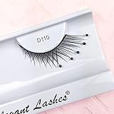 Elegant Lashes D110 (Long Criss-Cross False Eyelashes with Black Accent Beads) Halloween Dance Rave